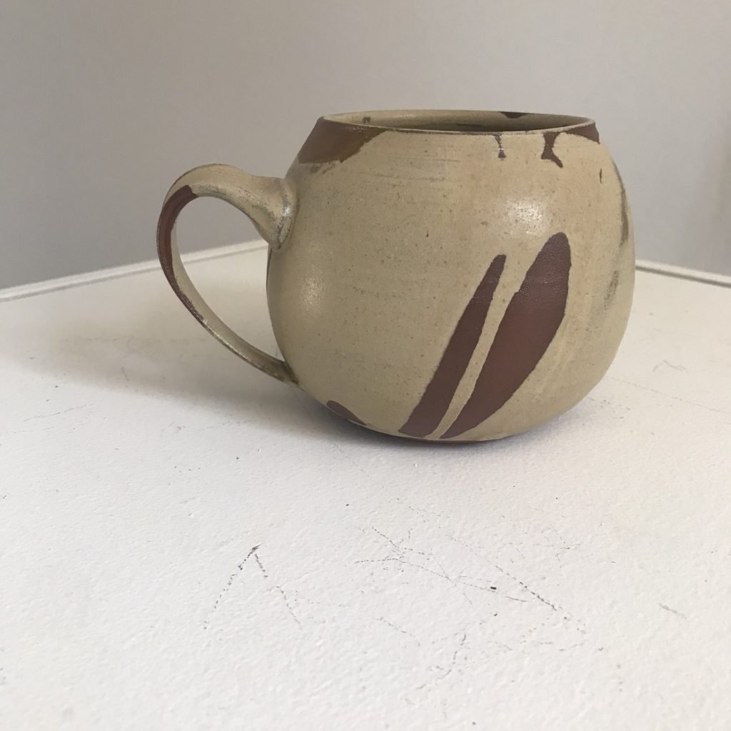 Wood ash glazed ceramic mug